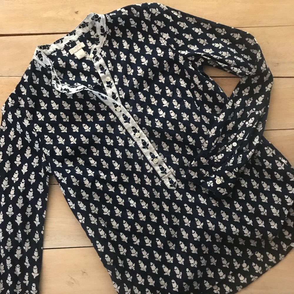 J. Crew Cotton Floral Print Tunic